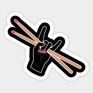 Female Drummer Salute Sticker